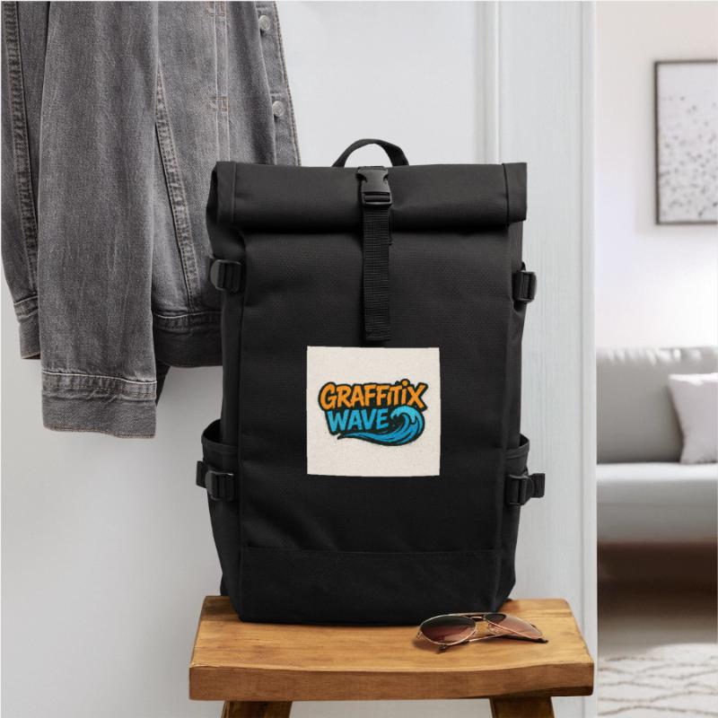 Graffitix Wave Graffiti Logo Roll Top Backpack