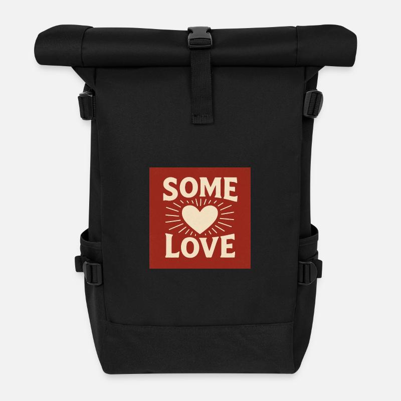 ❤️ Certains aiment le design – Amour, inspiration et rétro - Sac à dos roll top - noir