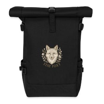 Stay Foxy – Wild & Stilvoll - Rolltop Rucksack - Schwarz - Vorne