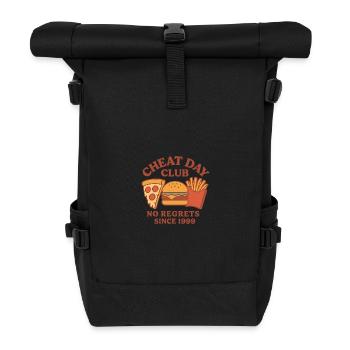 Cheat Day Club – Funny Retro Food Design - Roll Top Backpack - black - Front