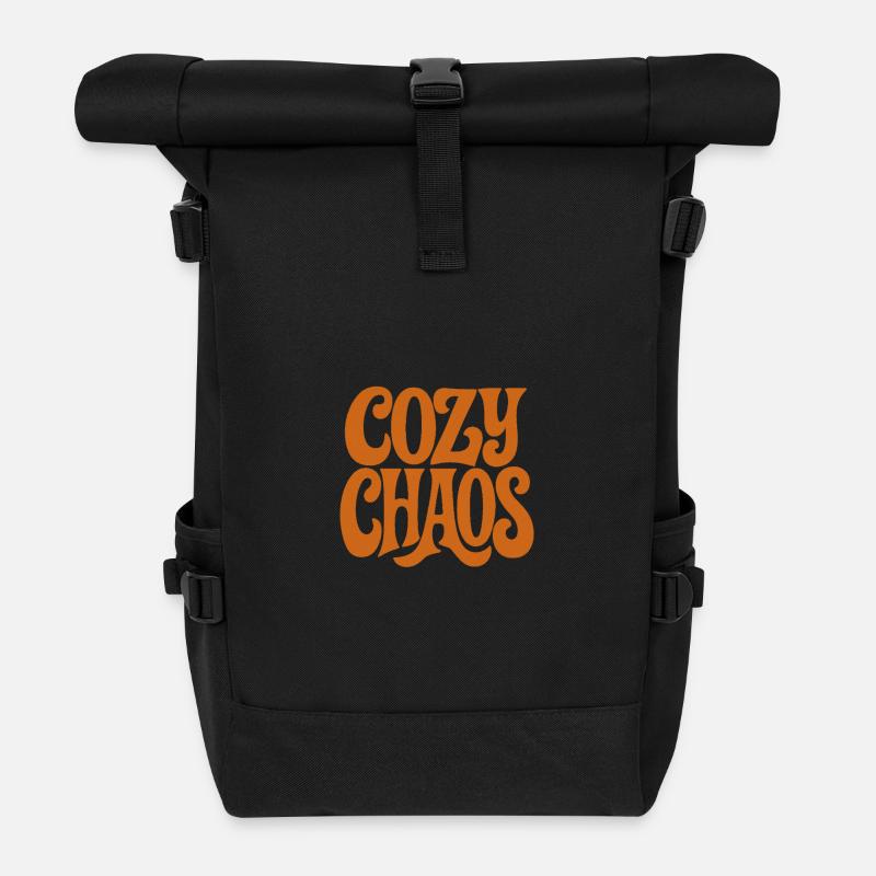 COZY_CHAOS - Rolltop Rucksack - Schwarz