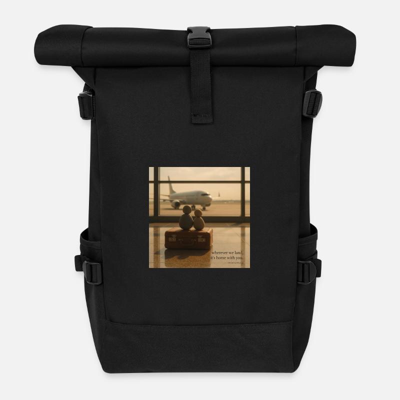 Heimkehrende Herzen am Terminal - Rolltop Rucksack - Schwarz