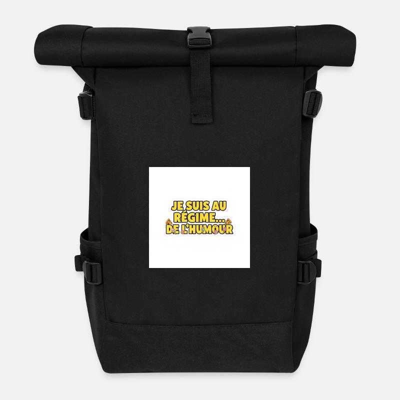 I'm on a humorous diet - Roll Top Backpack - black