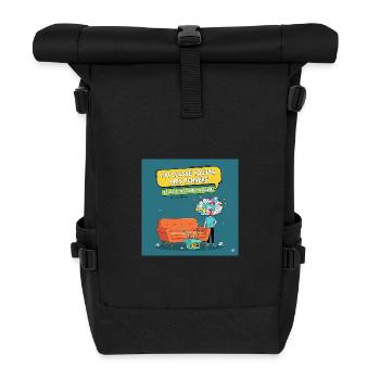 Gedankenkiste: humorvolle Prokrastination - Rolltop Rucksack - Schwarz - Vorne