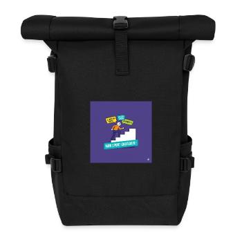 Mein täglicher Sport: motivierende Schimpfwörter - Rolltop Rucksack - Schwarz - Vorne