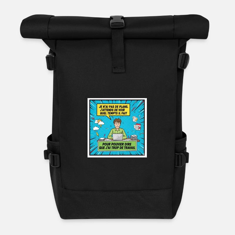 Prokrastination und Überarbeitung BD - Rolltop Rucksack - Schwarz