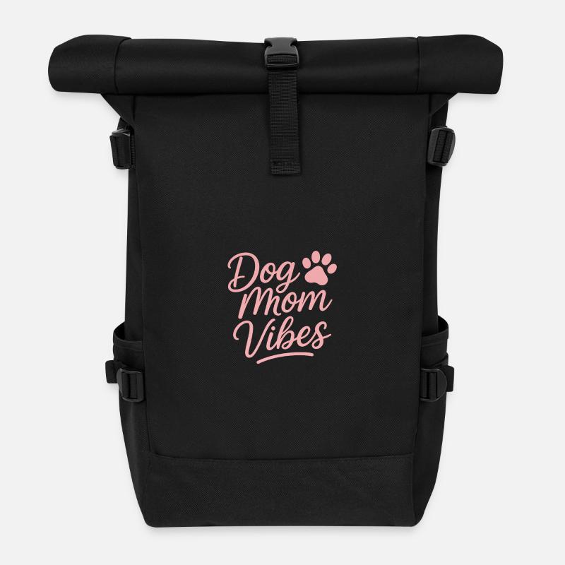 Dog Mom Vibes  - Rolltop Rucksack - Schwarz