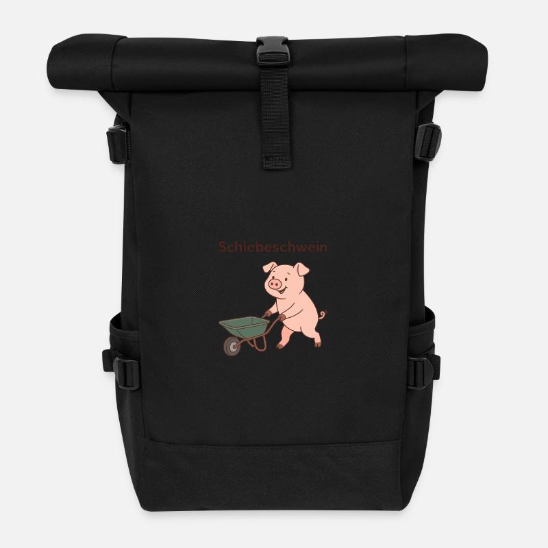 Push pig - Roll Top Backpack - black