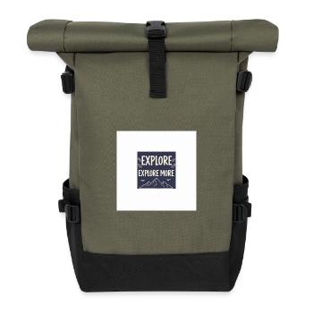 Explore More Mountain Adventures - Roll Top Backpack - olive/black - Front