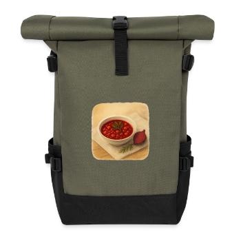 Rote Beete Suppe  - Rolltop Rucksack - Olive/Schwarz - Vorne
