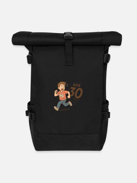 Born in '96 – Not Ready for 30 - Roll Top Backpack - black