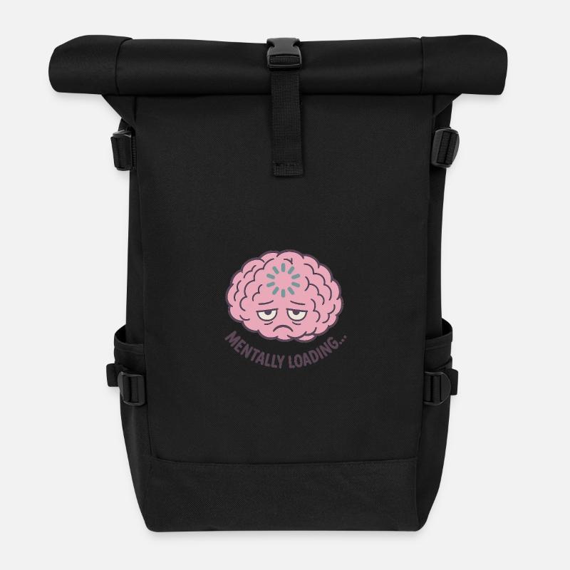 Mentale Belastung - Rolltop Rucksack - Schwarz