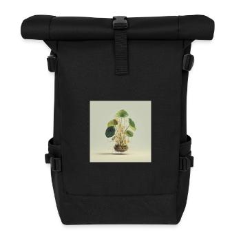 TechnoPflanze: Goldene Knoten - Rolltop Rucksack - Schwarz - Vorne