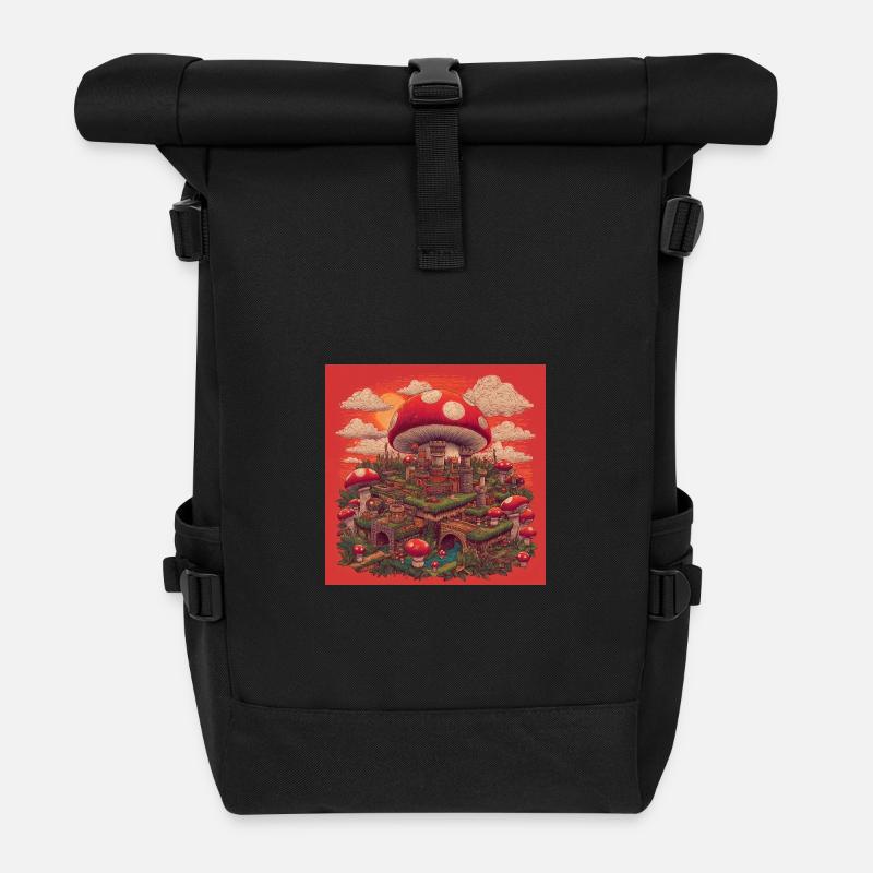 Mushroom Kingdom II - Rolltop Rucksack - Schwarz