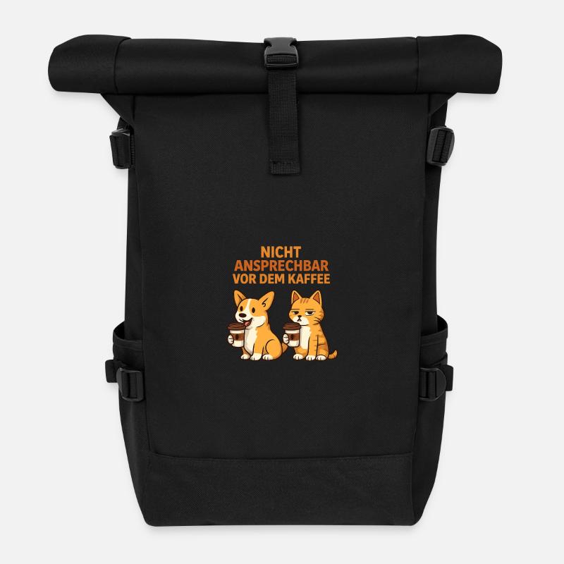 Hund und Katze  - Rolltop Rucksack - Schwarz
