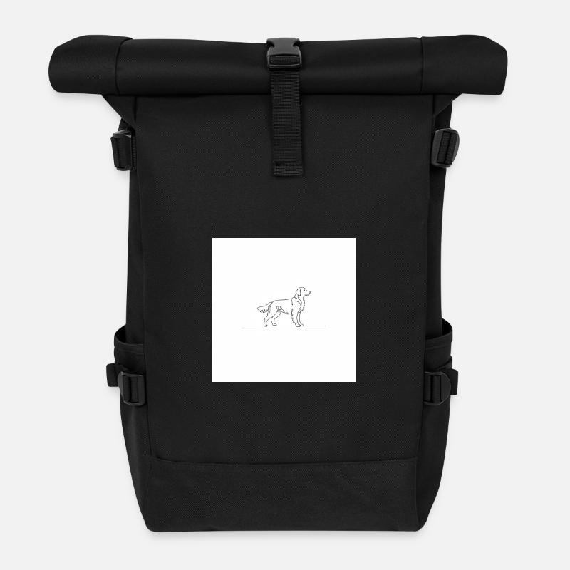 Golden Retriever - Roll Top Backpack - black