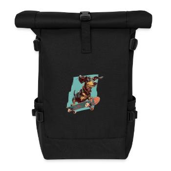 Teckel à roulettes - Sac à dos roll top - noir - Devant