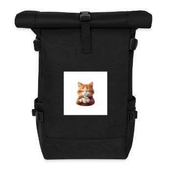Cuddly Kitten Coffee Magic - Roll Top Backpack - black - Front