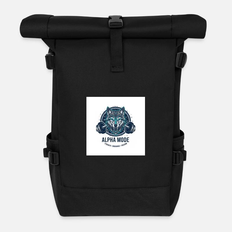 ALPHA_MODE_WOLF - Roll Top Backpack - black