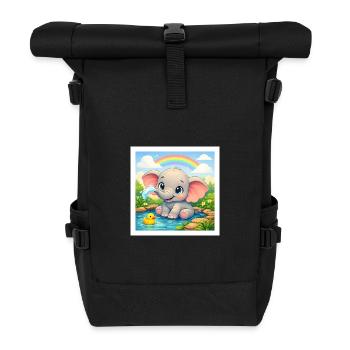 Elli the Elephant - Roll Top Backpack - black - Front