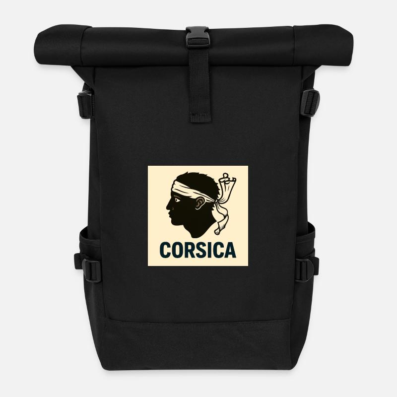 Corsican souvenirs - Roll Top Backpack - black
