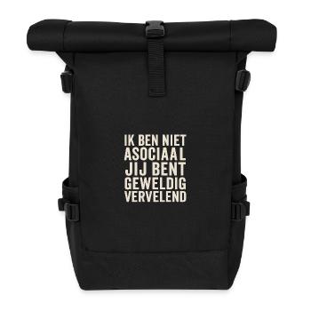 Je ne suis pas antisocial, tu es très agaçant - Sac à dos roll top - noir - Devant