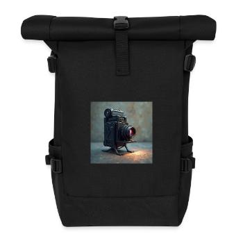 camera - Roll Top Backpack - black - Front