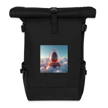 œuf dans les nuages. Nouvelle vie du futur - Sac à dos roll top - noir - Devant