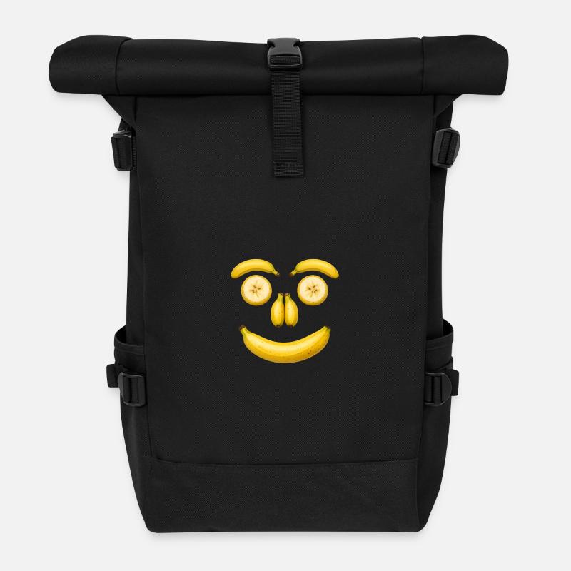 Bananen Gesicht - Banana Face - Roll Top Backpack - black