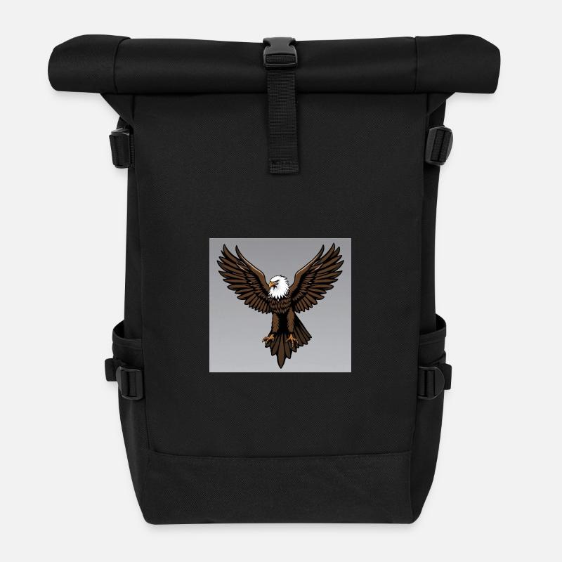 Eagle - Roll Top Backpack - black