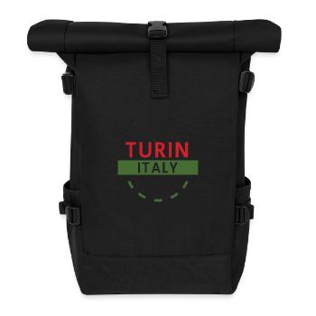 Turn Italien Emblem T-Stück Kunstwerk - Rolltop Rucksack - Schwarz - Vorne