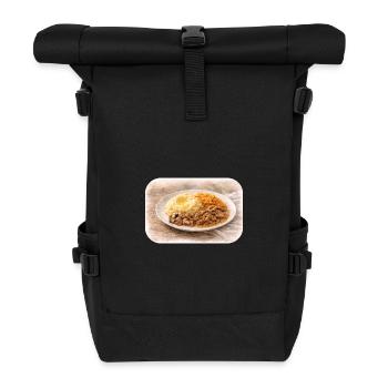 Herzhafte Teller-Idylle  - Rolltop Rucksack - Schwarz - Vorne