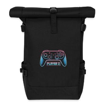 Player 2 | Must-Have for Gamers & Gamers - Roll Top Backpack - black - Front