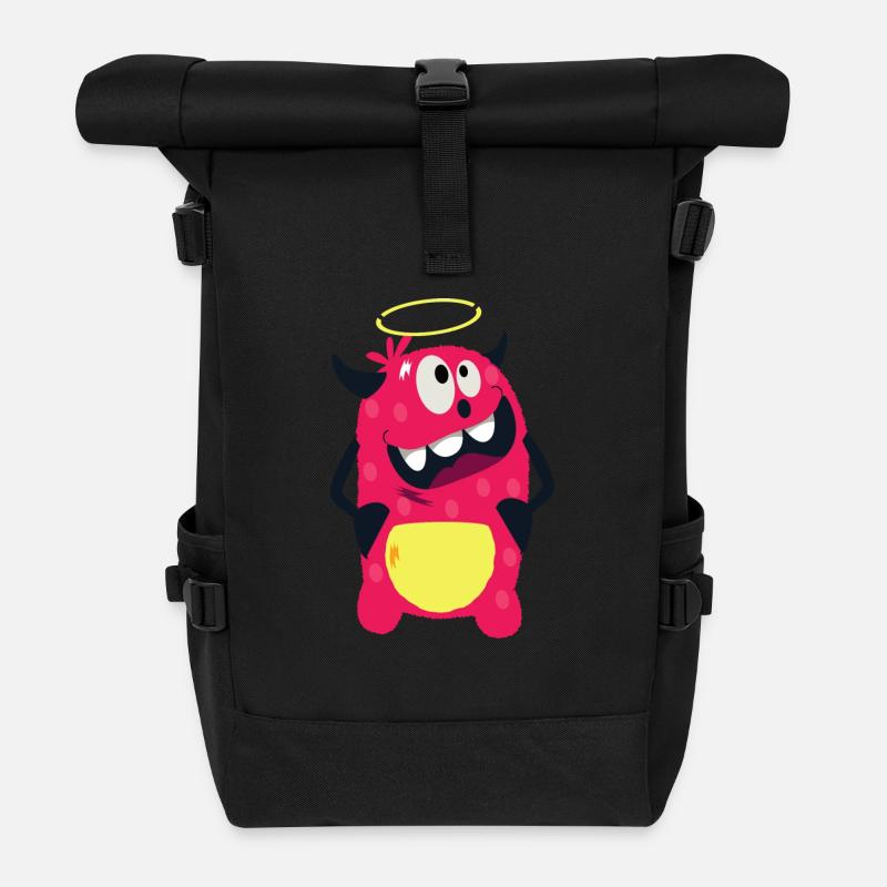 Liebes Knuddelmonster - Rolltop Rucksack - Schwarz