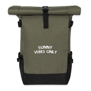Nur sonnige Vibes - Rolltop Rucksack - Olive/Schwarz - Vorne