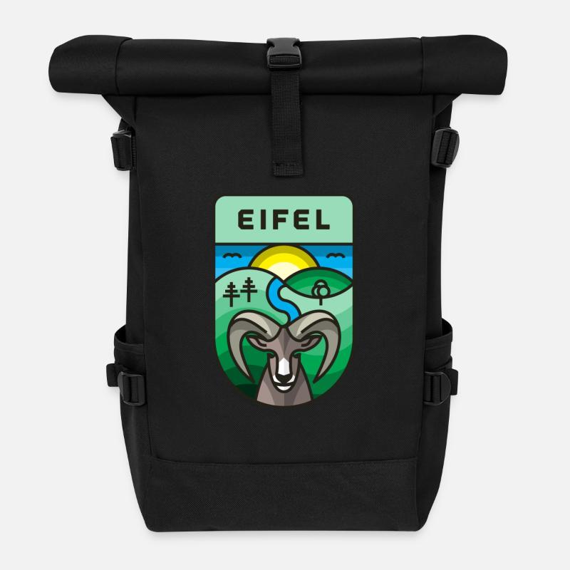 Eifel Patch - Rolltop Rucksack - Schwarz