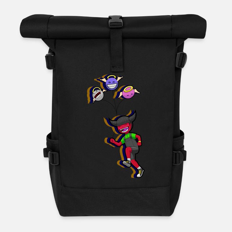 Devil_girl - Roll Top Backpack - black