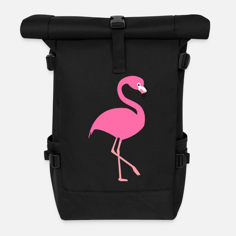 Flamingo - Rolltop Rucksack - Schwarz