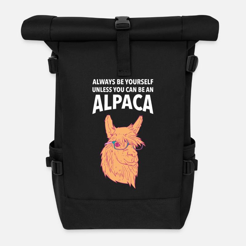 Always Be An Alpaca - Rolltop Rucksack - Schwarz