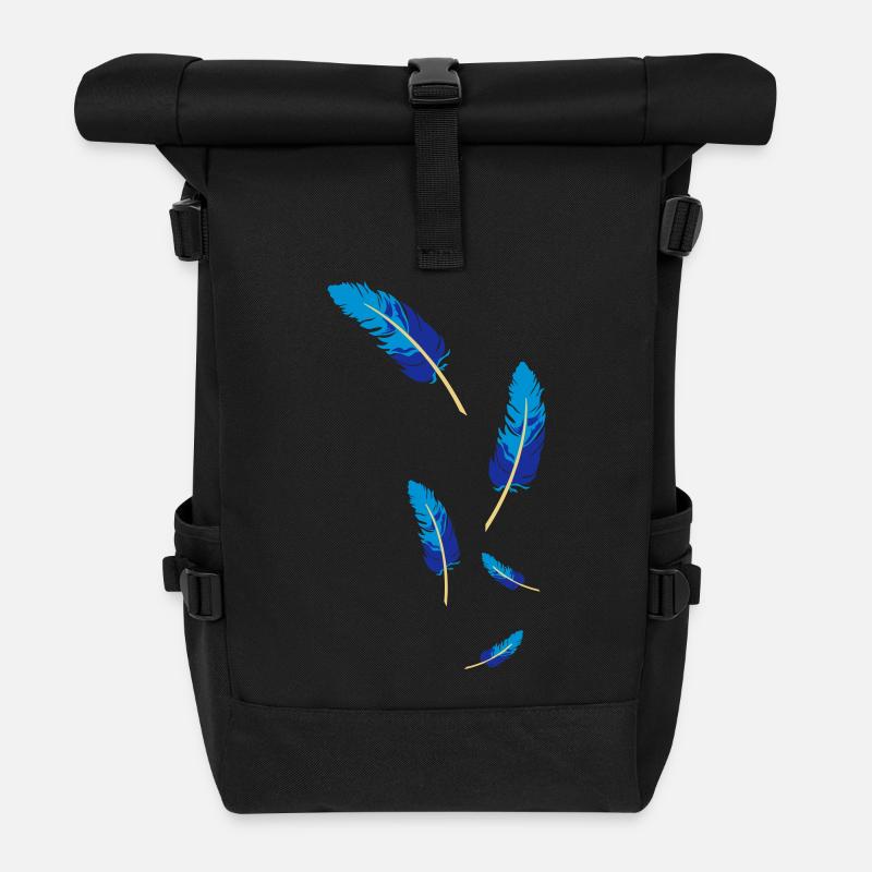 feder leicht fliegen luftig fluffig - Rolltop Rucksack - Schwarz