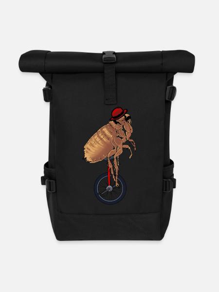 Zirkus Darstellerin Bühne Show Artist Einrad Floh - Rolltop Rucksack - Schwarz