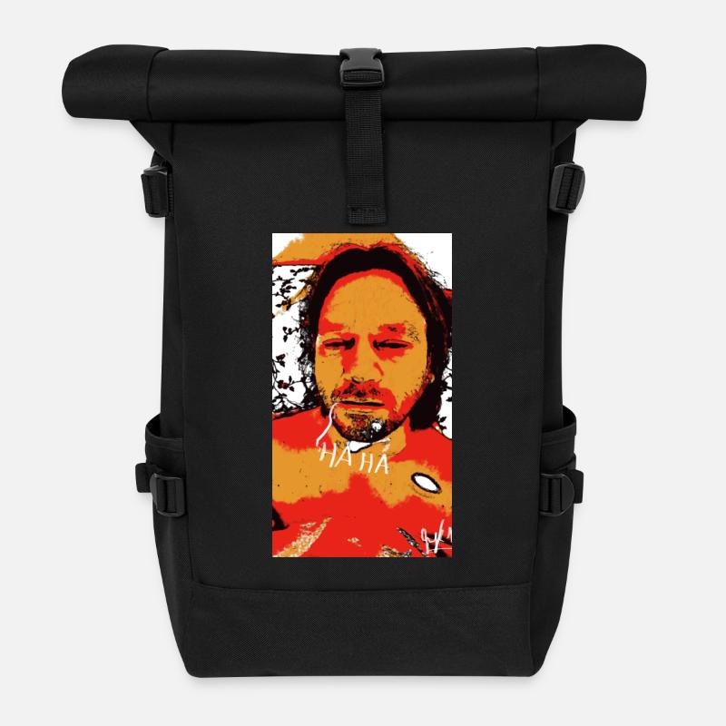 Selbstporträt, HA HA! - Rolltop Rucksack - Schwarz