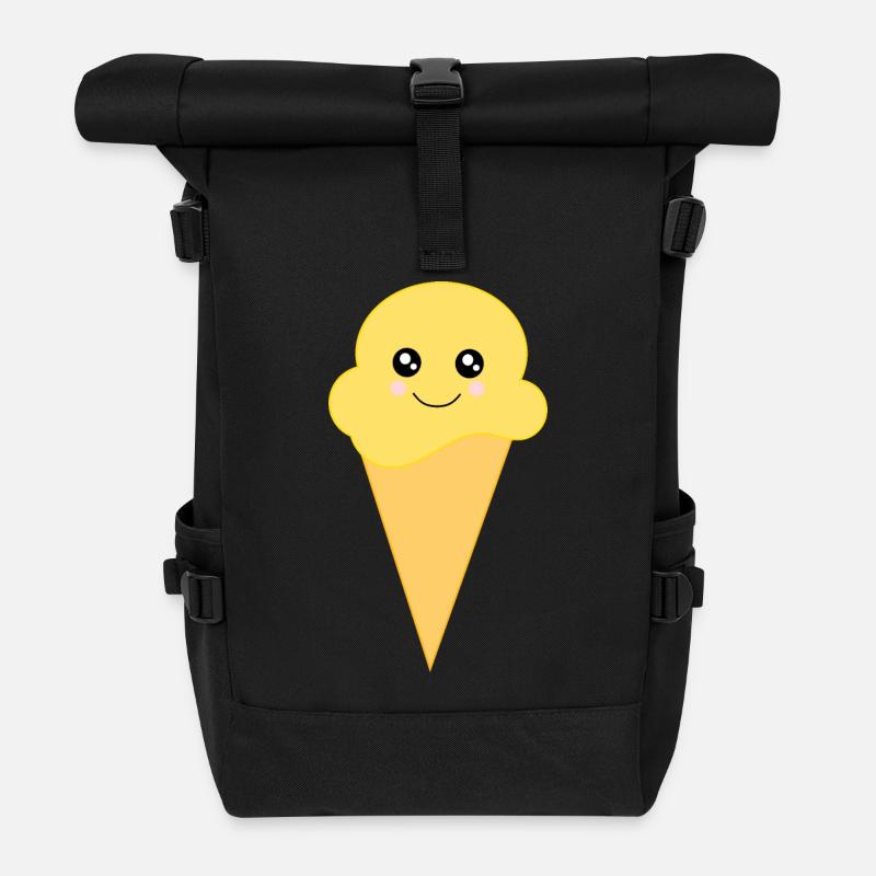 Kawaii Eis Kawaii Vanille Kawaii Eiscreme - Rolltop Rucksack - Schwarz