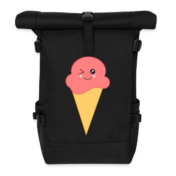 Crème glacée Crème glacée à la fraise - Sac à dos roll top - noir - Devant