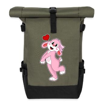 Rabbit Bride Veil Wedding - Roll Top Backpack - olive/black - Front