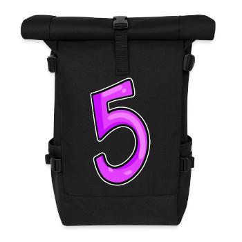 5 - Roll Top Backpack - black - Front