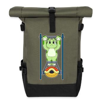 Schildkröte Bodybuilder Klimmzüge Bodybuilding - Rolltop Rucksack - Olive/Schwarz - Vorne