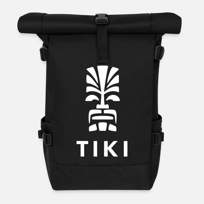 Tiki Design Tête Polynésienne Vivid - Sac à dos roll top - noir