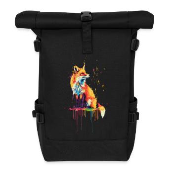 Red fox - Roll Top Backpack - black - Front