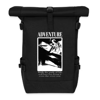 Adventure and freedom - beautiful woman - Roll Top Backpack - black - Front
